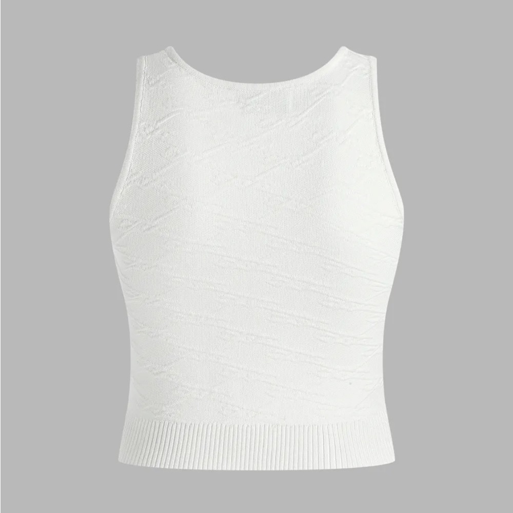 Solid Texture Rib Knit Tank Top - Picture 2 of 2